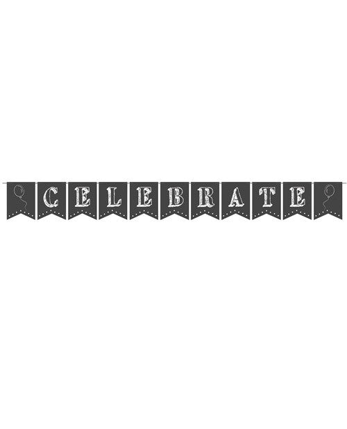 Chalkboard Penchant Banner w/Twine & 1pc of Chalk
