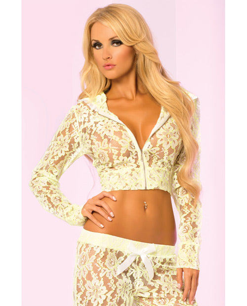 Loungewear Luxurious Lace Cropped Hoodie