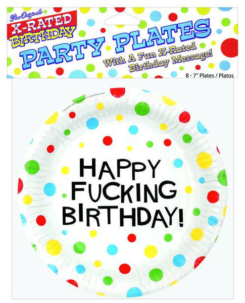 7" Happy Fucking Birthday Plates - Bag of 8