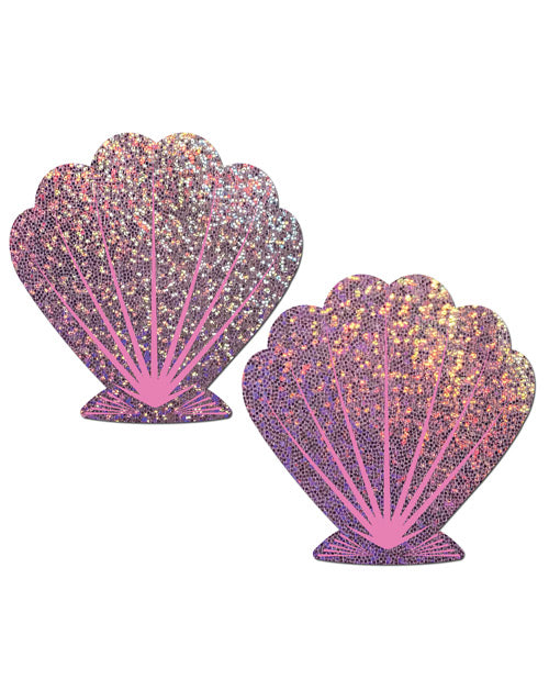 Glitter Lilac & Pink Seashell Nipple Pasties