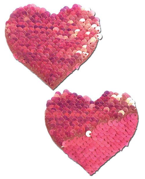Color Changing Flip Sequins Heart - Pink O/S