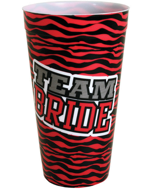 Pink and Black Zebra Team Bride Drinking Cup