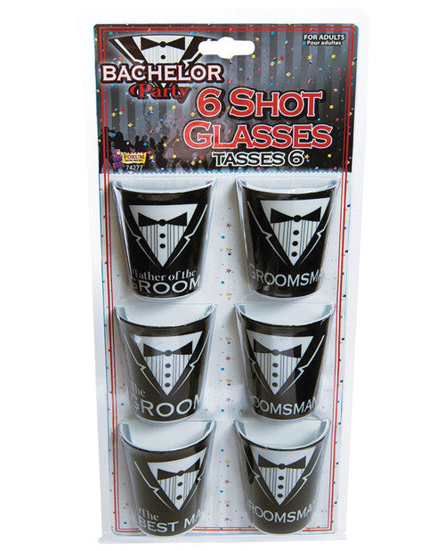 Bachelor Party Shot Glasses - Asst. Pack of 6