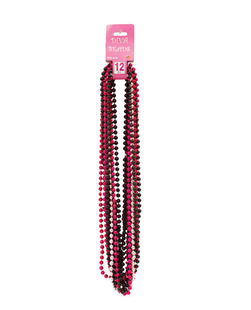 Diva Beads - Black, Silver & Pink Pack of 12