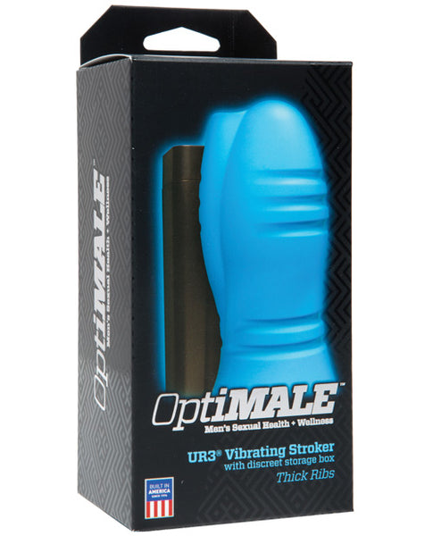 Vibrating Stroker w/Thick Ribs - Blue
