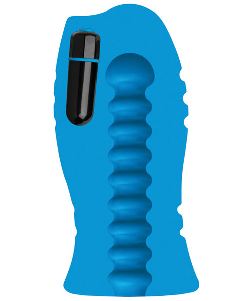 Vibrating Stroker w/Thick Ribs - Blue