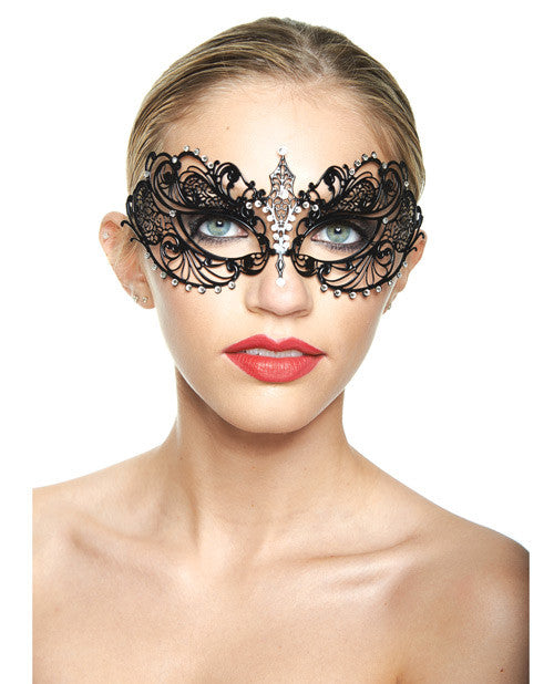 Kayso Classic Venetian Style Laser Cut Mask - Black