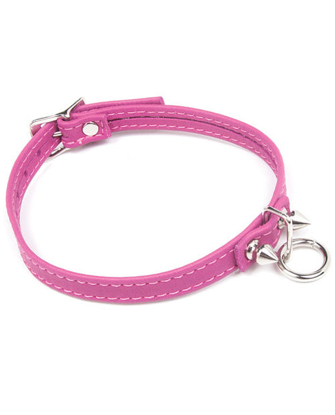 Pink Leather Choker