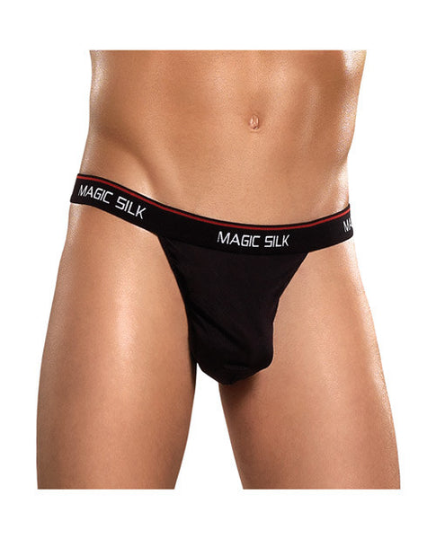 100% Silk Micro Thong Black