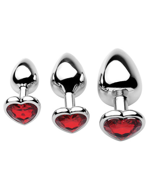 Frisky Chrome Hearts Anal Plugs w/Gem Accents - Pack of 3