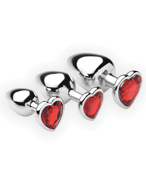 Frisky Chrome Hearts Anal Plugs w/Gem Accents - Pack of 3